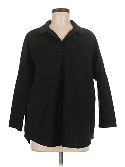 Pre-owned Pomander Place Long Sleeve Polo Shirt In Black