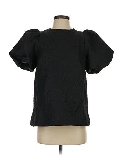 Pre-owned Pomander Place Short Sleeve Blouse In Black