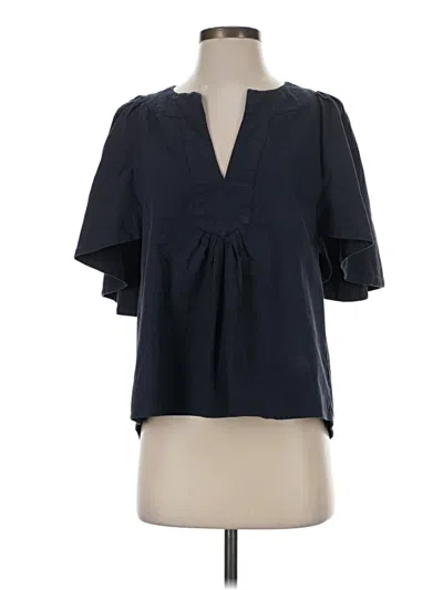 Pre-owned Pomander Place Short Sleeve Blouse In Black