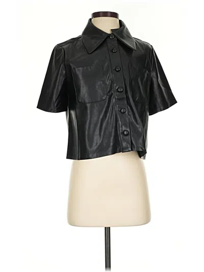 Pre-owned Pomander Place Short Sleeve Blouse In Black