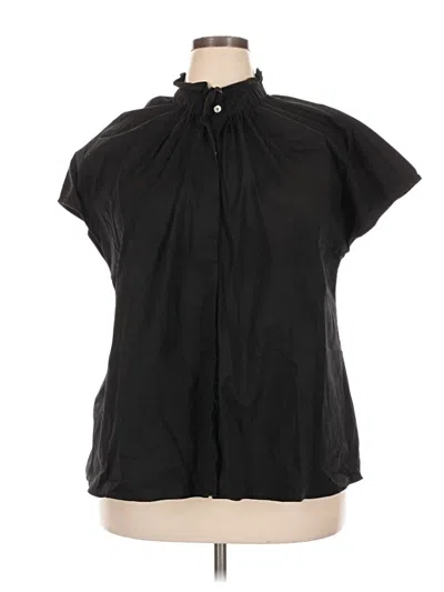 Pre-owned Pomander Place Short Sleeve Blouse In Black