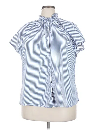 Pre-owned Pomander Place Short Sleeve Blouse In Blue