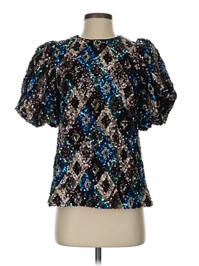 Pre-owned Pomander Place Short Sleeve Blouse In Blue