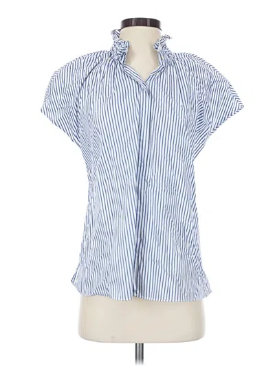 Pre-owned Pomander Place Short Sleeve Blouse In Blue