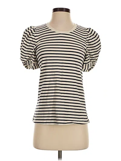 Pre-owned Pomander Place Short Sleeve Top Ivory Sweetheart Neckline Tops