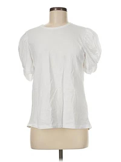 Pre-owned Pomander Place Short Sleeve Top White Crew Neck Tops