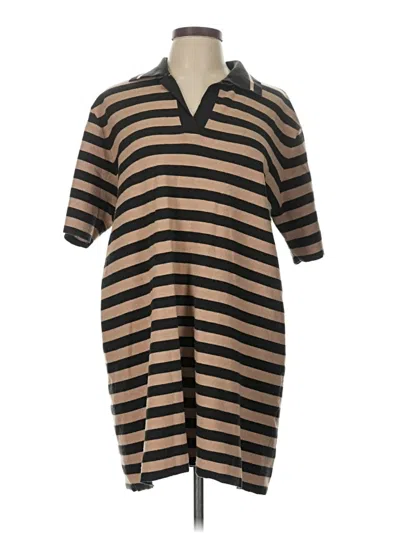 Pre-owned Pomander Place Short Sleeve Turtleneck In Brown