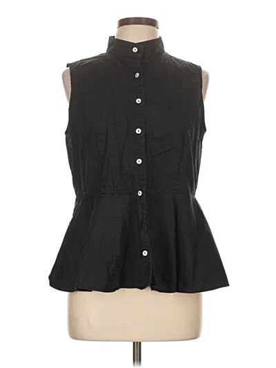 Pre-owned Pomander Place Sleeveless Button Down Shirt In Black