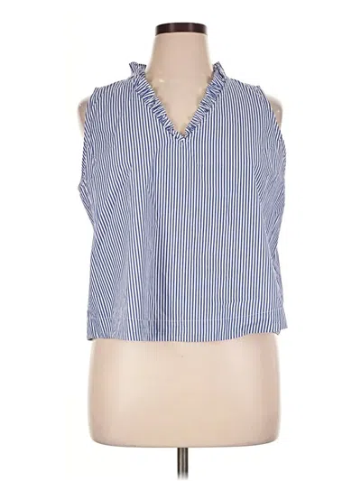 Pre-owned Pomander Place Tank Top Blue Halter Neckline Tops