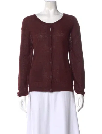 Pre-owned Pomandère Alpaca Scoop Neck Sweater In Burgundy