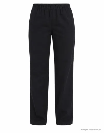 Pomandère Black Cotton Chino Pants