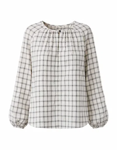 Pomandère Checked Cotton Blouse In Butter In Multi