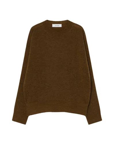 Pomandère Contemporary Baby Alpaca And Wool Blend Sweater In Brown
