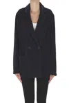 Pomandère Corduroy Blazer In Blue