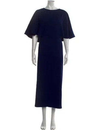 Pre-owned Pomandère Crew Neck Long Dress W/ Tags In Blue