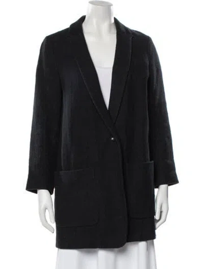 Pre-owned Pomandère Faux Fur Coat In Black