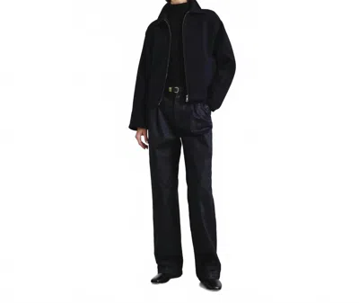 Pomandère Felted Wool Jacket In Navy In Black