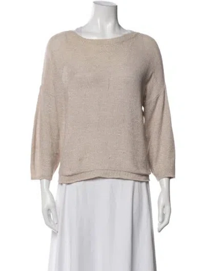 Pre-owned Pomandère Linen Crew Neck Sweater In Neutrals