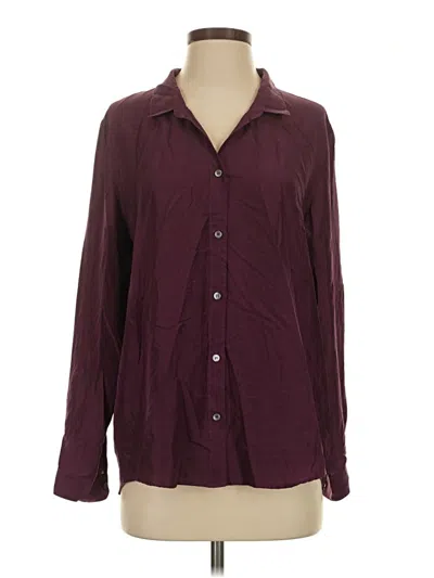 Pre-owned Pomandère Long Sleeve Button Down Shirt In Burgundy