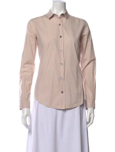 Pre-owned Pomandère Long Sleeve Button-up Top In Pink