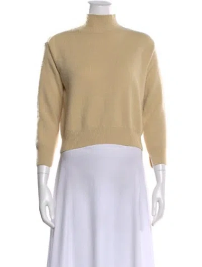 Pre-owned Pomandère Merino Wool Turtleneck Sweater In Neutral