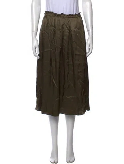 Pre-owned Pomandère Midi Length Skirt In Green