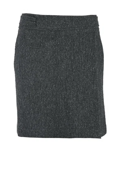 Pomandère Mini Wrap Skirt - Grey In Gray