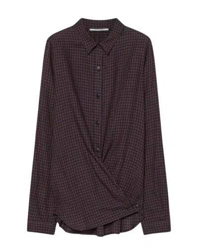 Pomandère Notte Gingham Lyocell-cotton Flannel Shirt In Purple