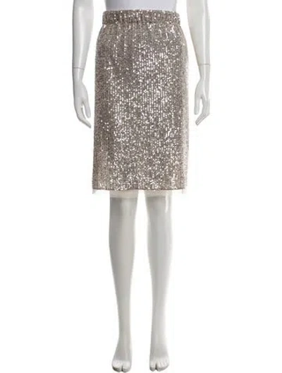 Pre-owned Pomandère Patterned Midi Length Skirt In Neutrals