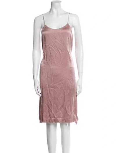 Pre-owned Pomandère Silk Knee-length Dress In Pink