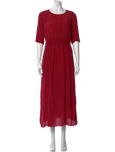 Pre-owned Pomandère Silk Long Dress In Red
