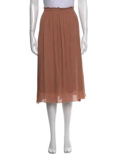 Pre-owned Pomandère Silk Midi Length Skirt In Neutral