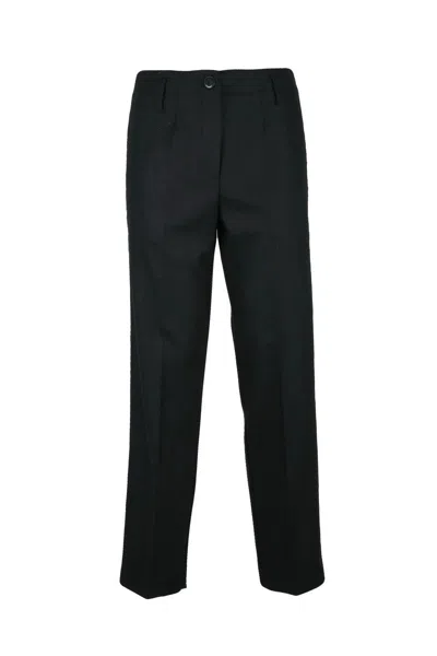 Pomandère Tailored Black Trousers In Blue