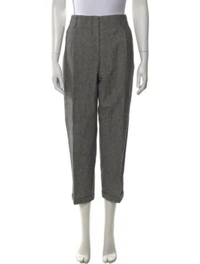 Pre-owned Pomandère Virgin Wool Straight Leg Pants In Gray