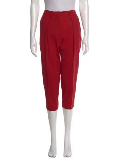 Pre-owned Pomandère Virgin Wool Straight Leg Pants In Red