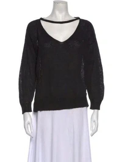Pre-owned Pomandère V-neck Sweater In Black