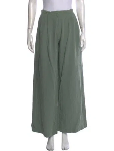 Pre-owned Pomandère Wide Leg Pants In Green