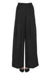 Pomandère Wide Trousers With Darts In Black
