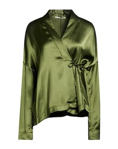 Pomandère Woman Cardigan Military Green Size 6 Viscose