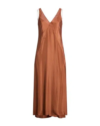 Pomandère Woman Maxi Dress Brown Size 4 Silk