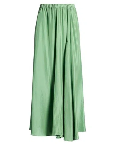Pomandère Woman Maxi Skirt Green Size 8 Silk