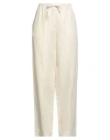 Pomandère Woman Pants Beige Size 8 Cotton, Linen In Neutral