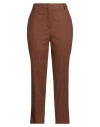 Pomandère Woman Pants Brown Size 8 Polyester, Viscose, Wool, Elastane In Brown