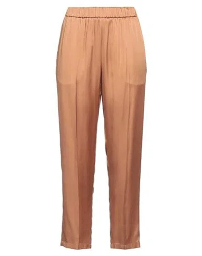 Pomandère Woman Pants Camel Size 12 Cupro, Modal In Beige