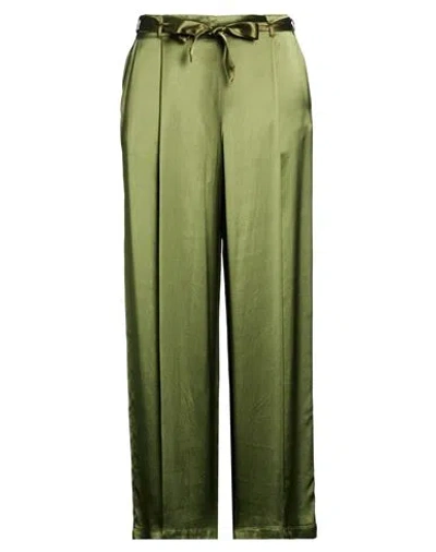 Pomandère Woman Pants Military Green Size 12 Viscose