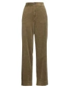Pomandère Woman Pants Military Green Size 2 Viscose, Cotton, Elastane In Brown