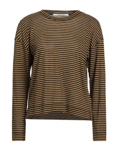 Pomandère Woman T-shirt Marigold Size 4 Cotton, Wool In Brown