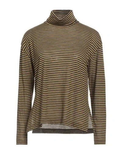 Pomandère Woman T-shirt Mustard Size 6 Cotton, Wool In Brown