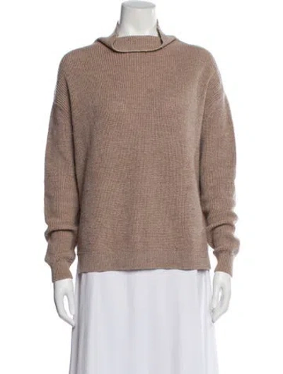 Pre-owned Pomandère Wool Cowl Neck Sweater In Neutral
