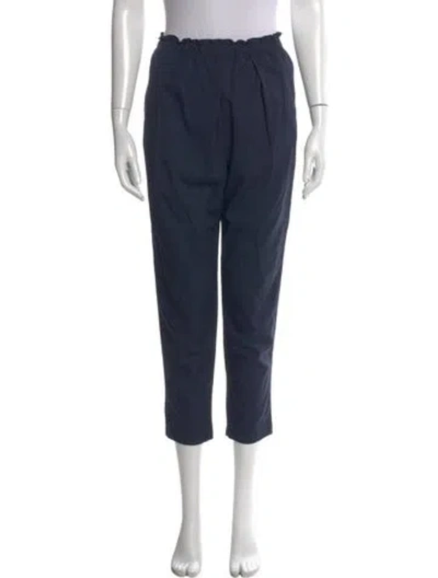 Pre-owned Pomandère Wool Straight Leg Pants In Blue